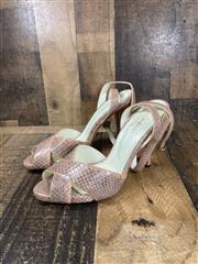 YVES SAINT LAURENT Snakeskin Ankle Strap Heels